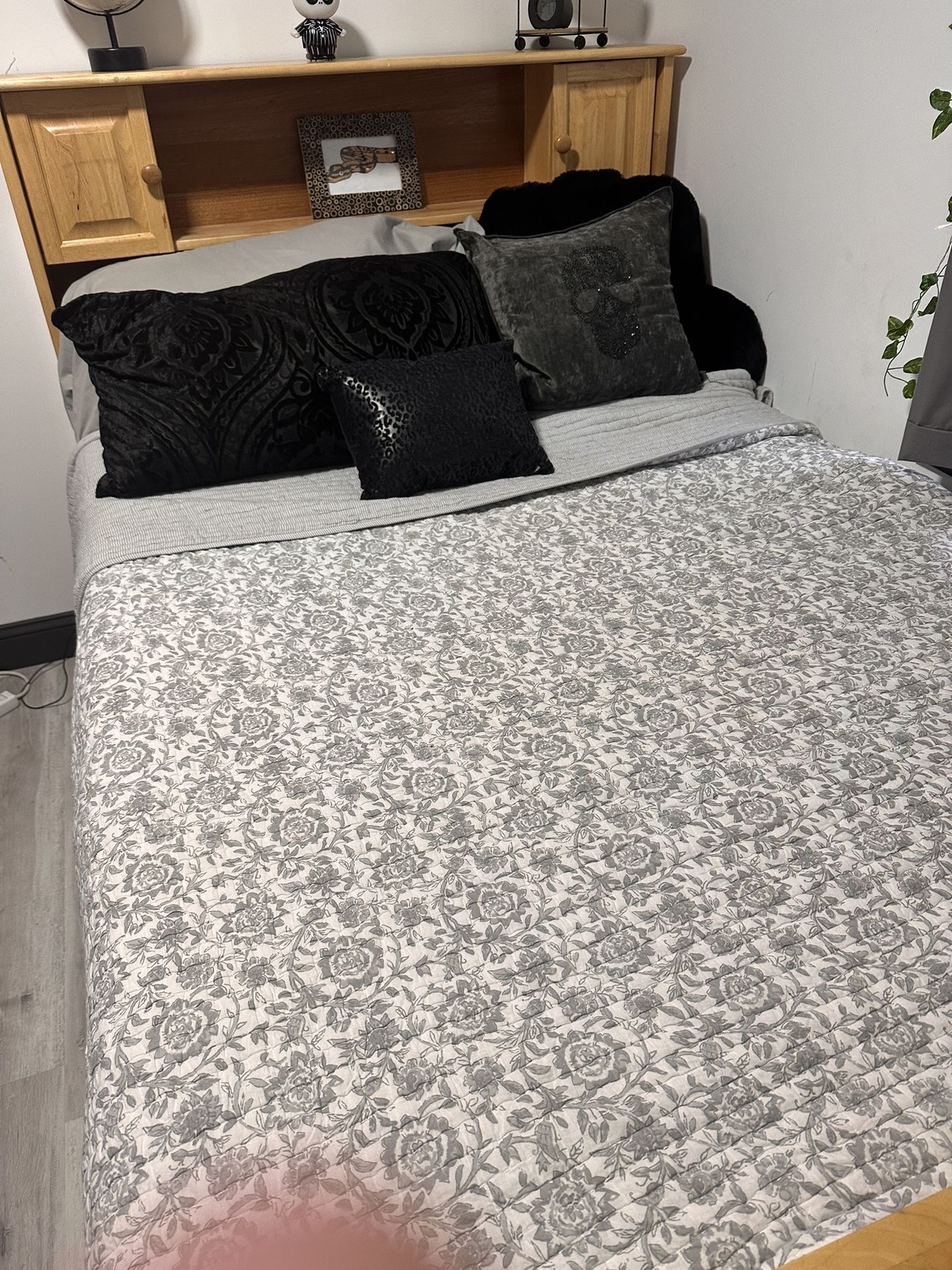 Queen Bed And Frame With Brand New Mattress And Mattress Cover 
