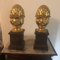 4 Pc Gold Leaf House Decor Decorative Pieces and Candle Holder