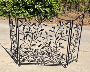 Fireplace Screen Intricate Scrolling Pattern