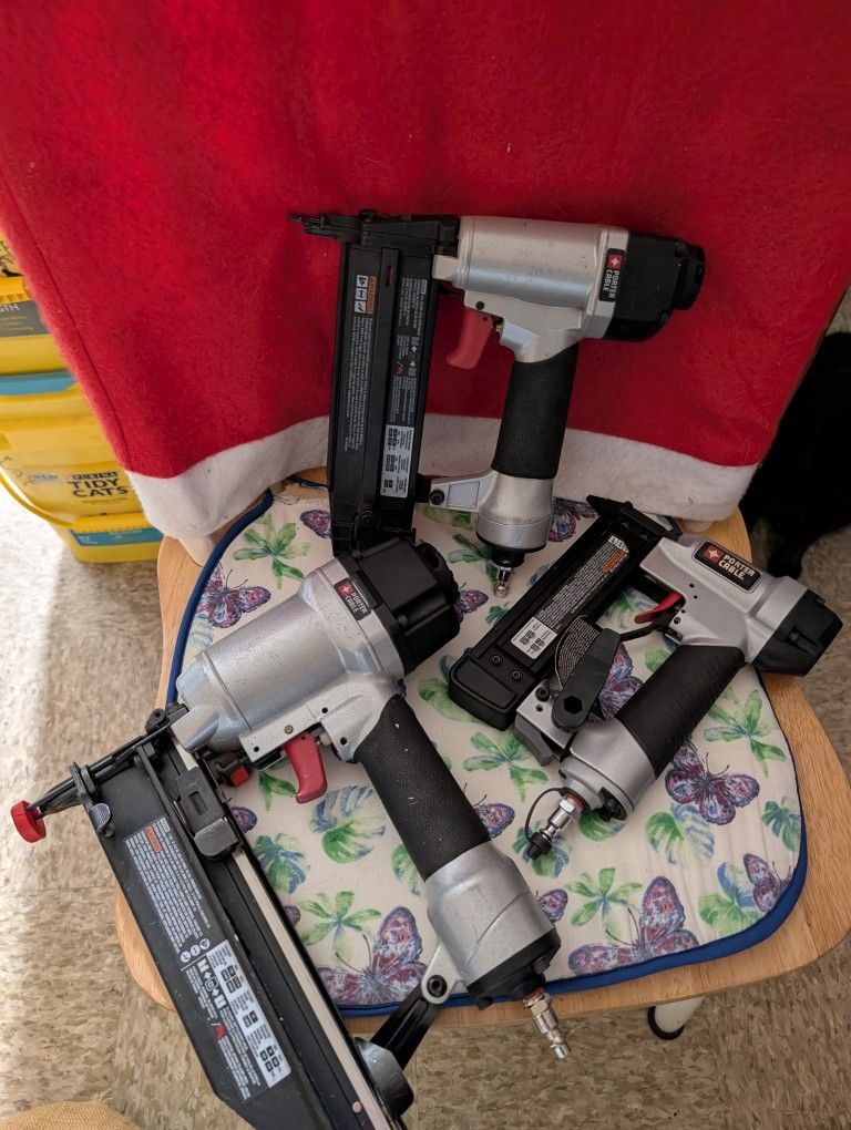 A Set Of Three Porter Cable Nail Guns (16 G, 18 G, & 23 G