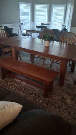 Solid wood dining table