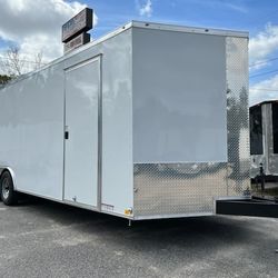 8.5x24ft Enclosed Vnose Trailer Brand New Moving Storage Cargo Traveling Moving Bike Motorcycle Car Truck ATV UTV SXS RZR Hauler