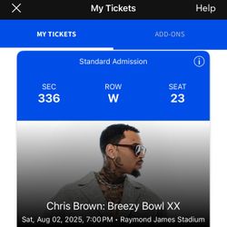 Chris Brown Tickets To His Tampa Show 8/2
