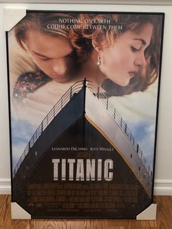 Framed Titanic Movie Poster 27”x40” inches