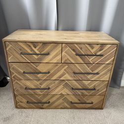 Modern Herringbone Real Wood Dresser