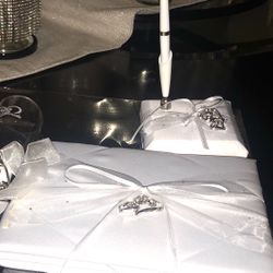 Wedding Signing Book And toasting Glasses 