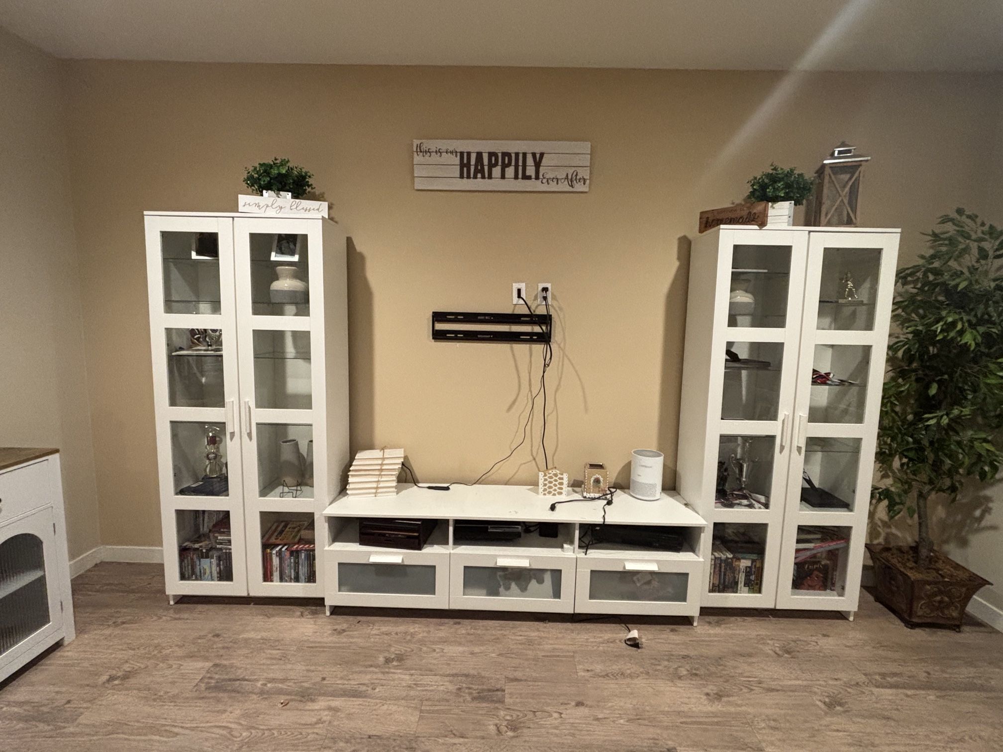 Bookshelves and TV Stand. Entertainment set.