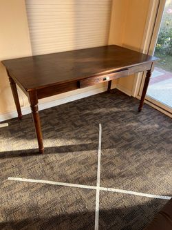 Dark Wood Writing Desk with Drawer
