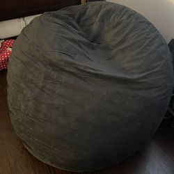 Chill Sack Bean Bag Chair: Giant 5’ Memory Foam Bean Bag In Gray
