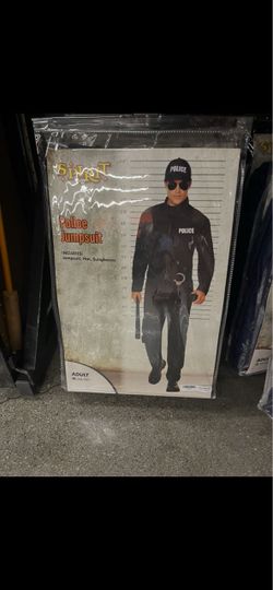 POLICE JUMPSUITE COSTUME ADULT SIZE SMALL