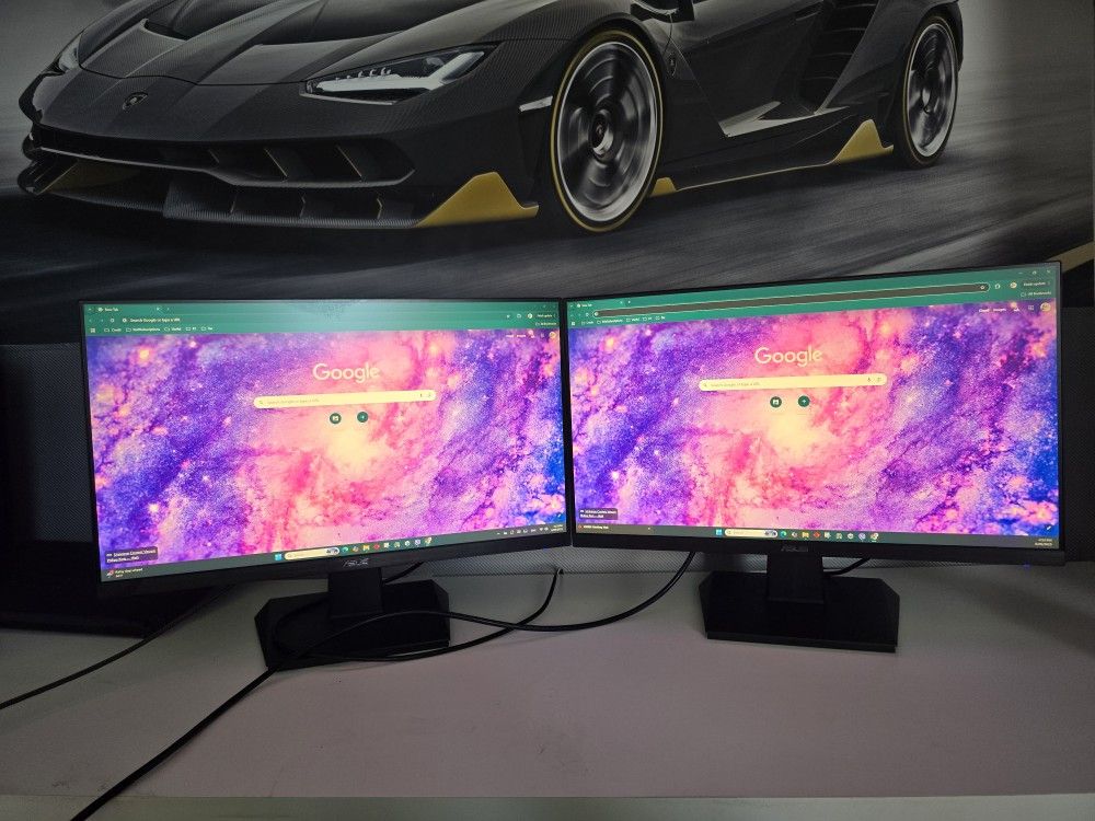 2 x Asus 27" Monitors good For Office