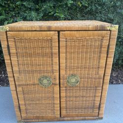 Vintage Wicker/Bamboo Cabinet/Cupboard