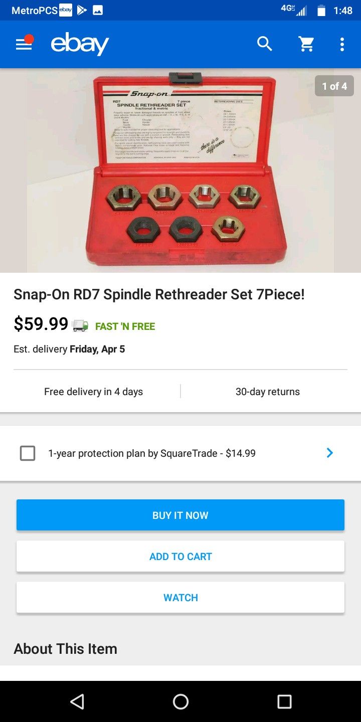 Snap on spindle rethreader