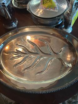 vintage Wm. Rogers & Son "Tree of Life" silver-plated meat platter