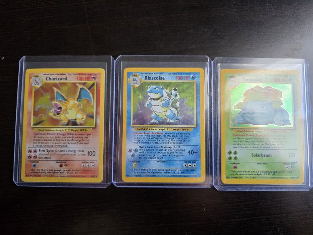 Pokemon Base Set Charizard Blastoise Venusaur