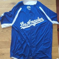 LA DODGERS MLB MAJESTIC JERSEY SIZE: L