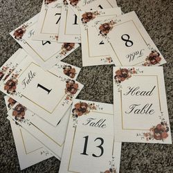 Terracotta Table Numbers
