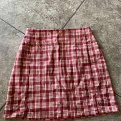 Brandy Melville - plaid zip up doibke slit skirt