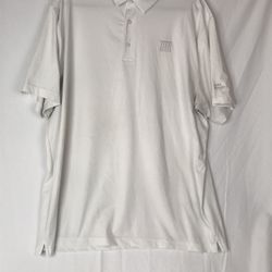 Under Armour Heatgear Mens Size 2XL White Striped Loose Shirt Polo