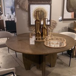 70814-AB - Sonomi Brown Solid Rubber Wood w/ Round Oak Tabletop Dining Table