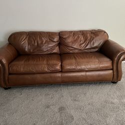 Bernhardt Cognac Color Leather Couch