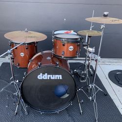 DDrum Journeyman Series 4pc Complete Drum Set 22-14-12-13” Zildjian Quite Cymbals Hardware Retails for $1199