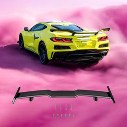 Glossy Black Rear Trunk Spoiler Wing Lip TRD Style For Chevy Corvette C8