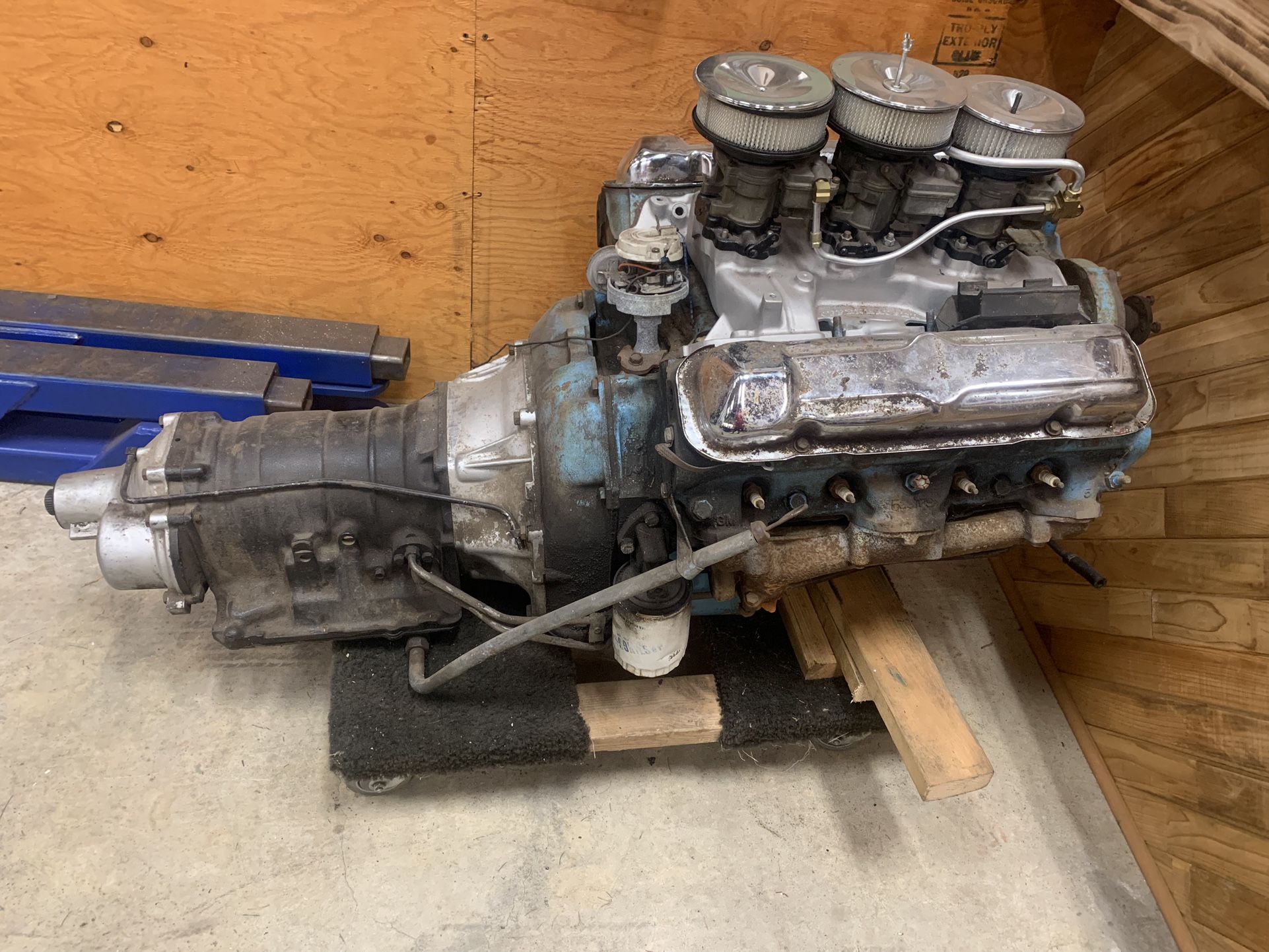 1960 Pontiac 389 Engine Tri Power With Transmission