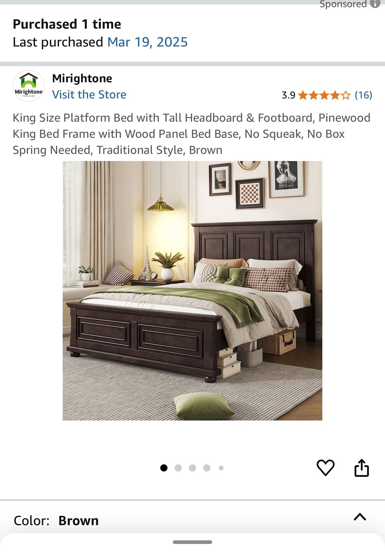New In Box King Bed Frame