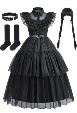 NEW! Wednesday Addams Girls Costume Set