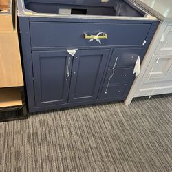 35” Bathroom Vanity Cabinet Only In Blue