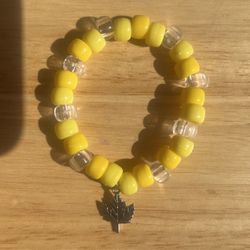 Handmade Yellow Beads Charm Bracelet 