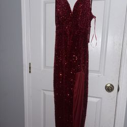 Cute Shiny Red Dress Size Large 