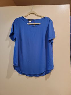 Simply Styled Blue Short Sleeve Blouse