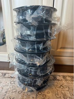 (7) Rolls of Black PETG 3D printer filament 1.75mm 1kg spool each