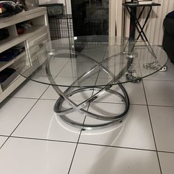 Glass coffee table