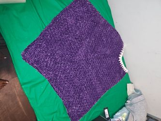 Purple Chunky Knit Poncho