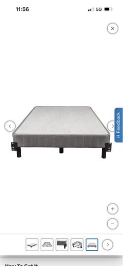 Queen Platform Base EnForce 7" Metal Foundation with Headboard Bracket and Legs