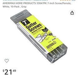 AMERIMAX HOME PRODUCTS 33047PK 7-Inch Screw/Ferrule, White, 10-Pack , Gray