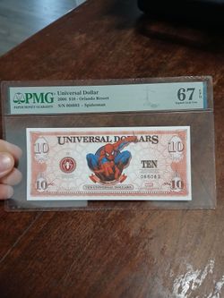 2006 Spider-Man $10 Universal Dollar PMG 67 EPQ