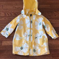 Cat & Jack Yellow And White Flower Raincoat Size 3T