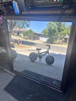 Large Mirror With Wood Frame