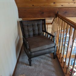 Brown Side Chair With Cane Siding