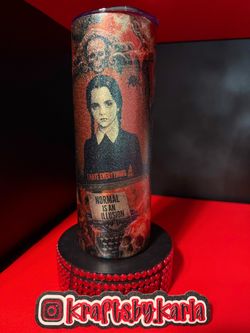 Wednesday Addams Glitter Tumbler