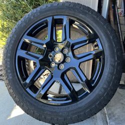 20" CHEVY TRAVERSE 2018-2023 FACTORY OEM GLOSS BLACK WHEEL And All Terrain Tire