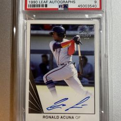 Ronald Acuna Jr Autograph RC MLB Atlanta Braves PSA Certified 2018 Leaf