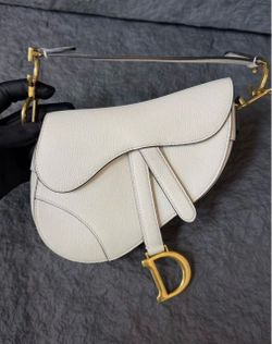 Dior Saddle Bag White Leather Gold Hardware