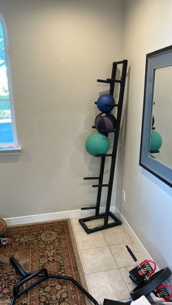 Medicine ball rack with medics balls