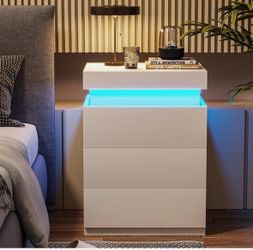 New Modern Nightstand with LED Lighting