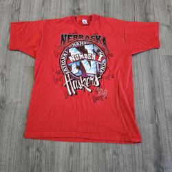 Vintage 94 Nebraska Cornhuskers National Champions #1 T Shirt Mens XL